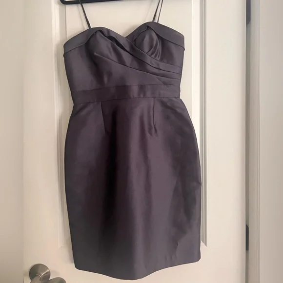 charcoal grey satin dress Women's Charcoal Draped Satin Shirt Dress